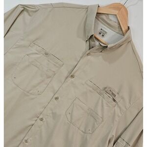 Columbia PFG Tamiami‎ II Long Sleeve Shirt Mens XL Tan Fishing Outdoor Vented